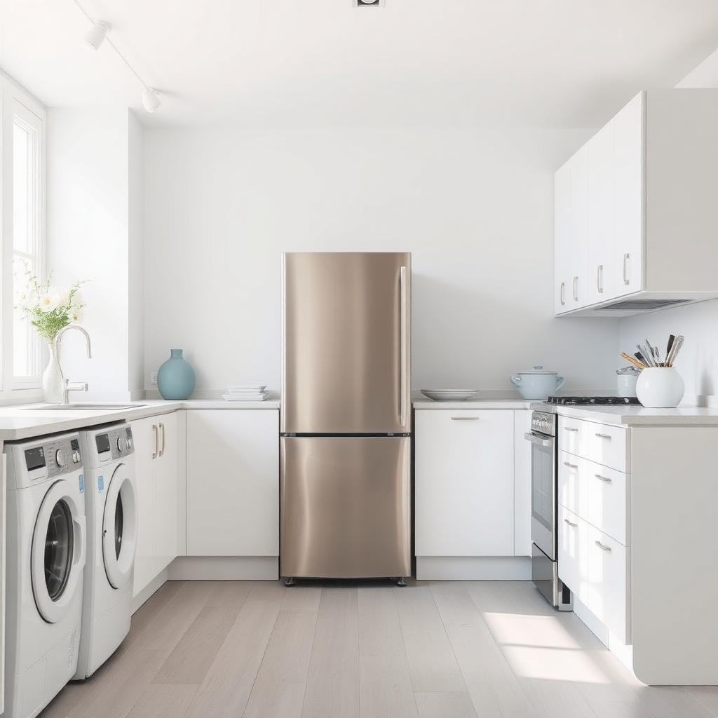 Modern kitchen with premium white goods appliances protected by Appliance Guard Direct warranty